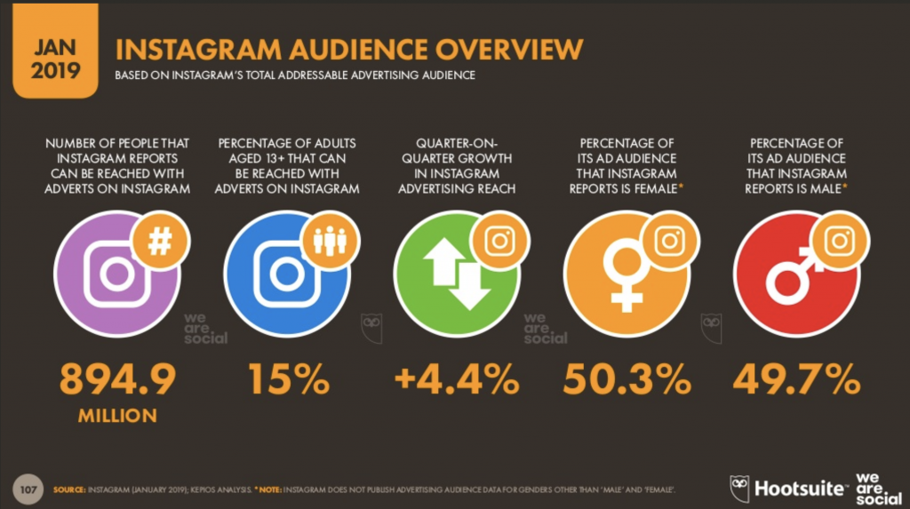 Instagram Audience Overview January 2019 by WeAreSocial