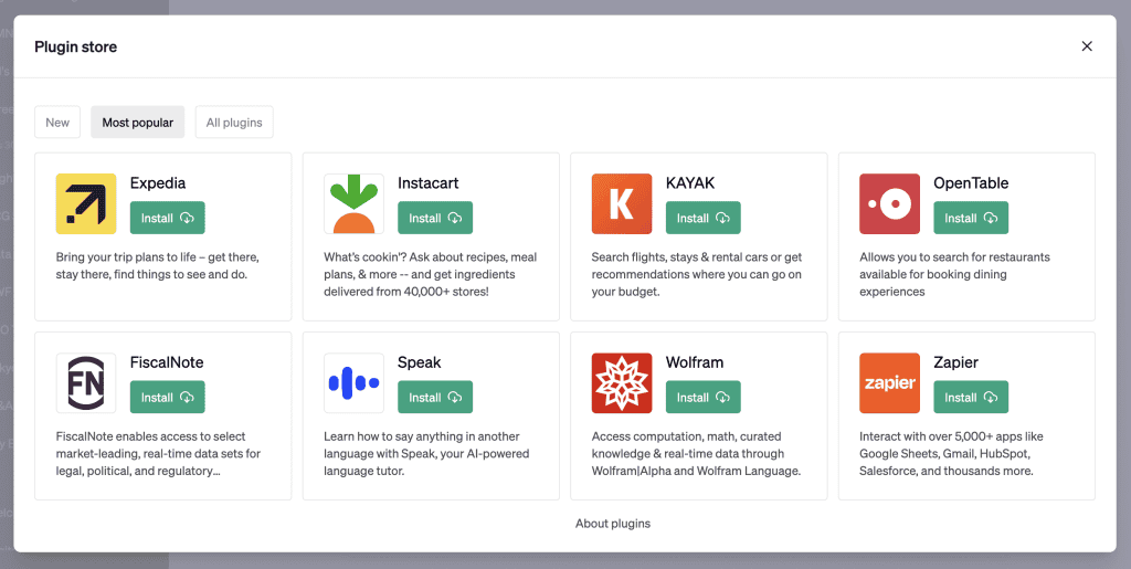 Plugin store
