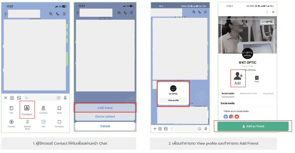 Friend Path หรือรูปแบบการเพิ่มเพื่อน ผ่าน Shared as contact ใน LINE