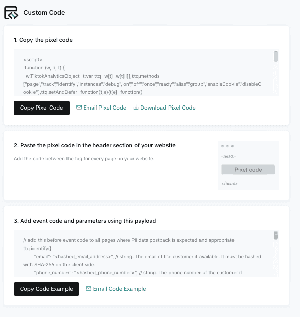 Custom code